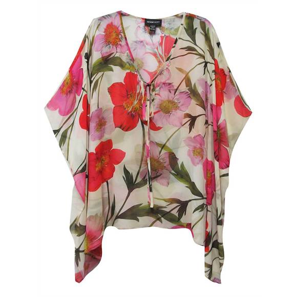 NEW FIFTEEN TWENTY women's scarf floral top in multi